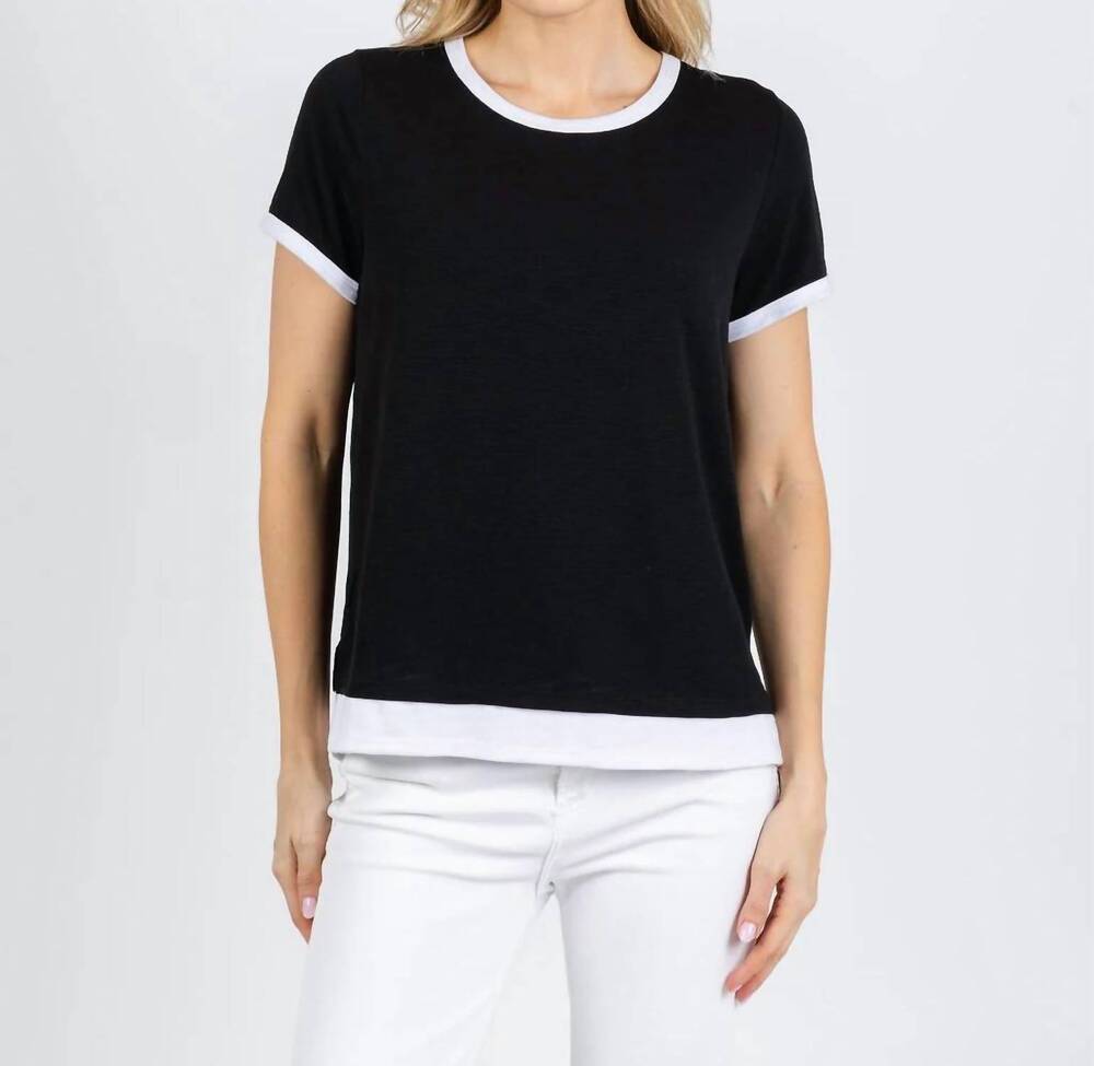 NEW NALLY & MILLIE leah layered tee in black